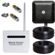 Антена MIMO 2x15 та роутер WORLD VISION 4G CONNECT MICRO 2+ до 10 годин автономної роботи